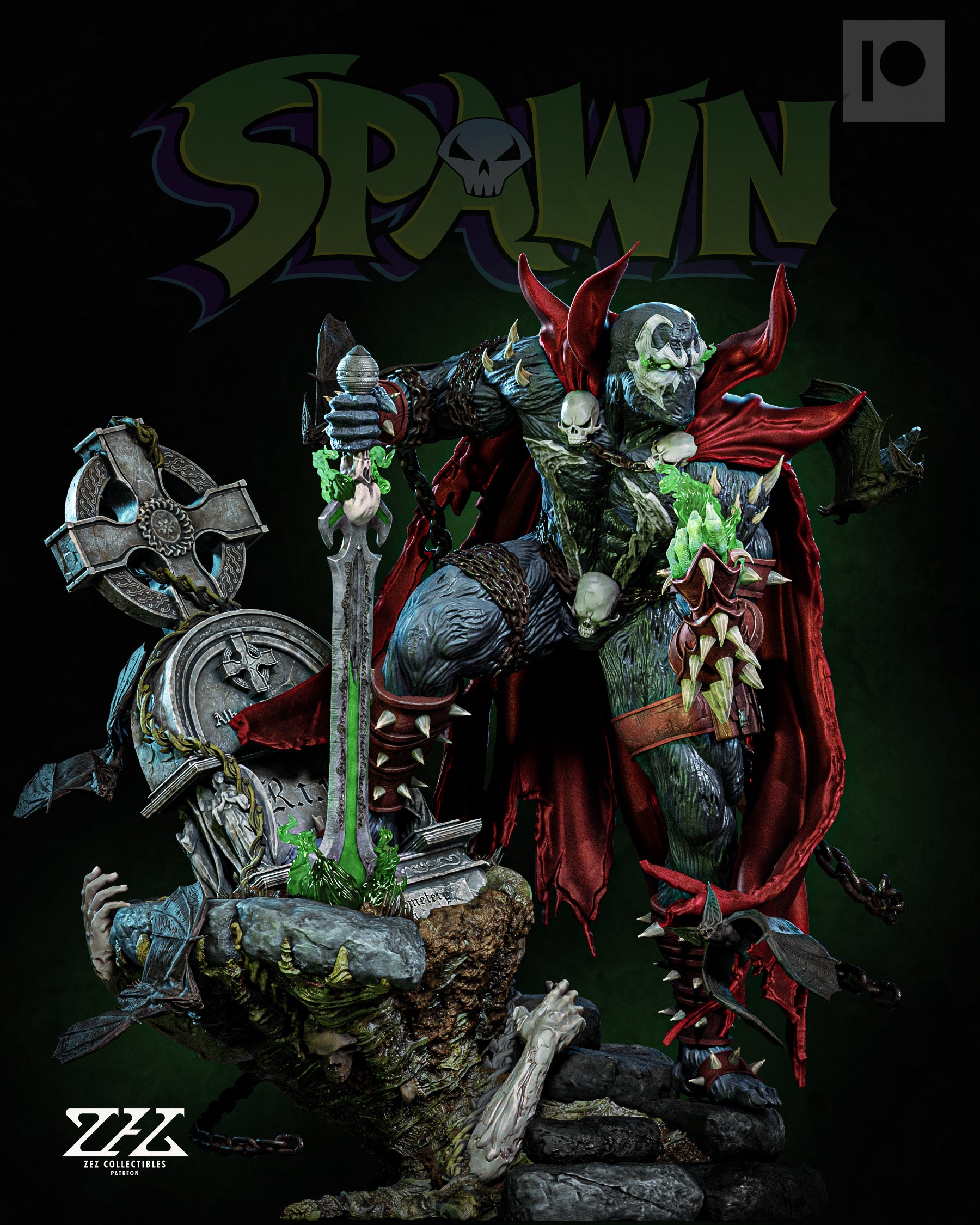 SPAWN 10体セット Premium Resin Spawn Kit with Multiple Heads by Zez Studios