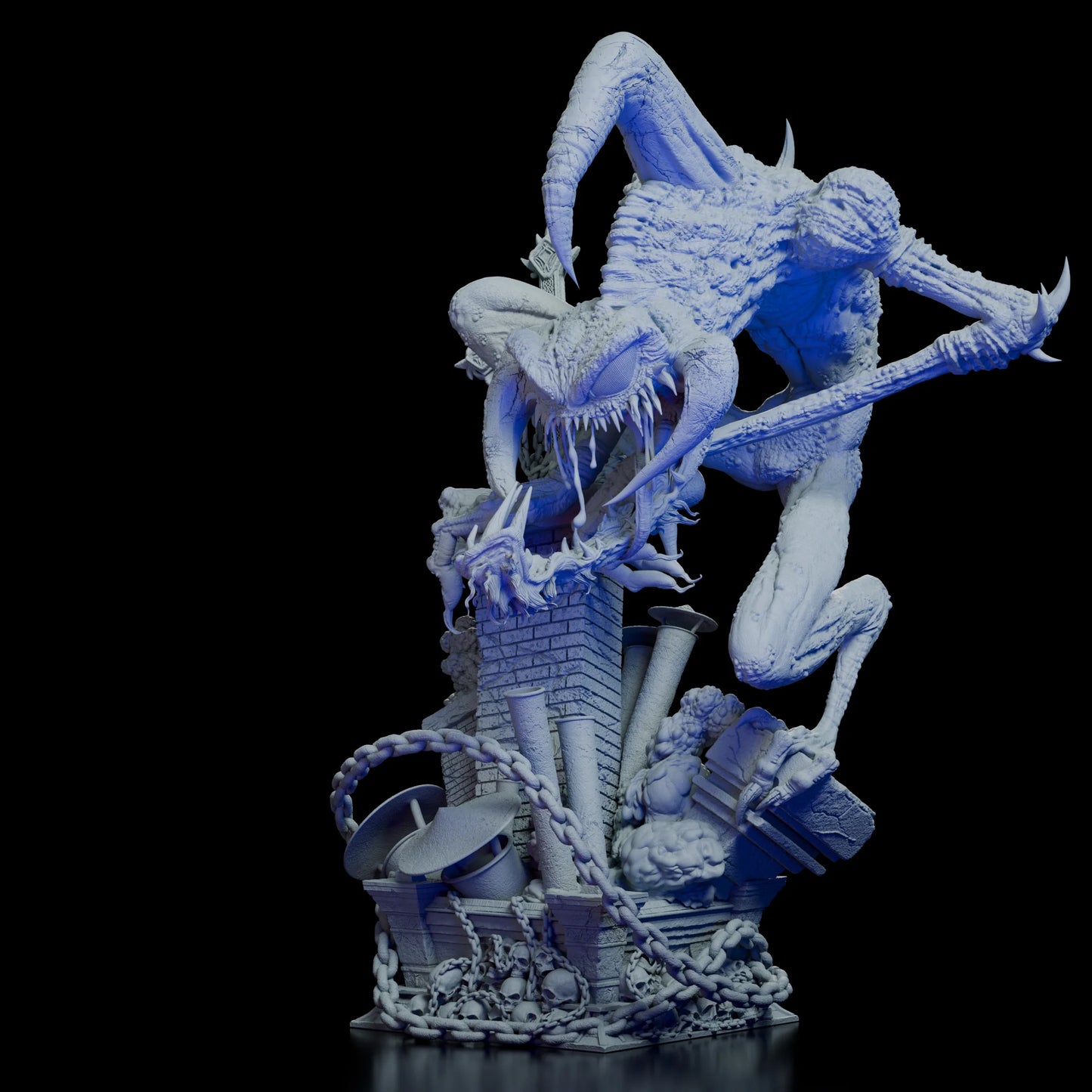 Angled view of the Violator resin kit highlighting monstrous details, horns, and claws