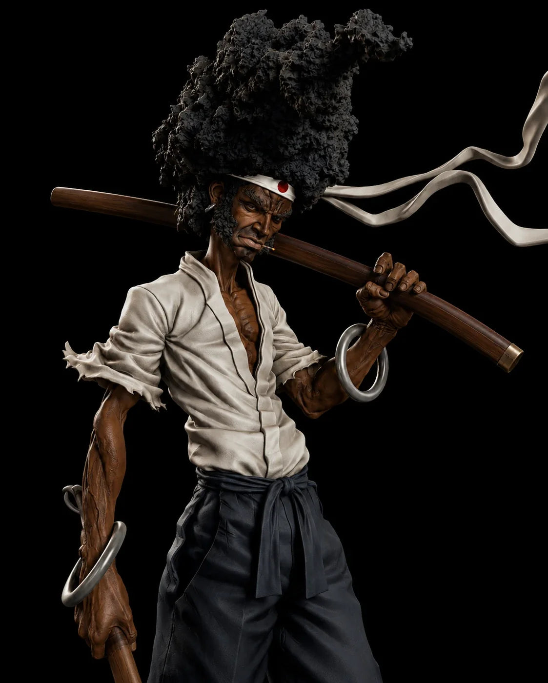 Anime manga hero resin figure model kit with dual blades and tactical gear representing anime and manga collectible kits for model builders and collectors