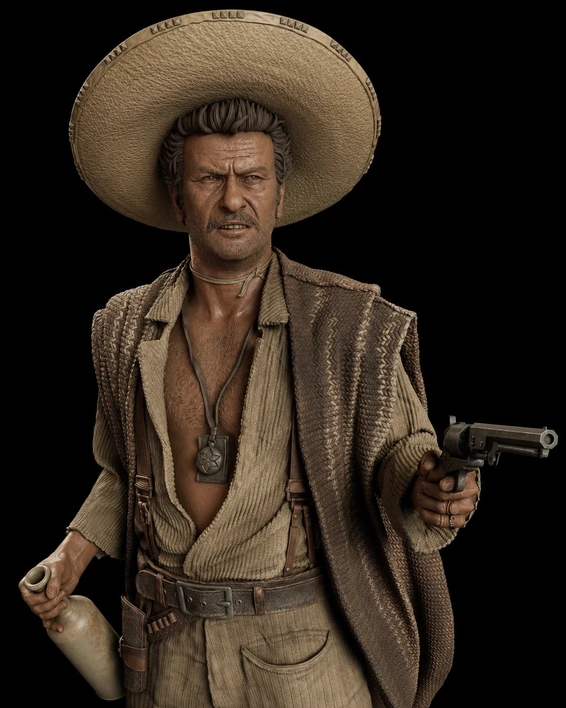 Western gunslinger cowboy resin figure model kit inspired by classic outlaw characters and spaghetti western heroes