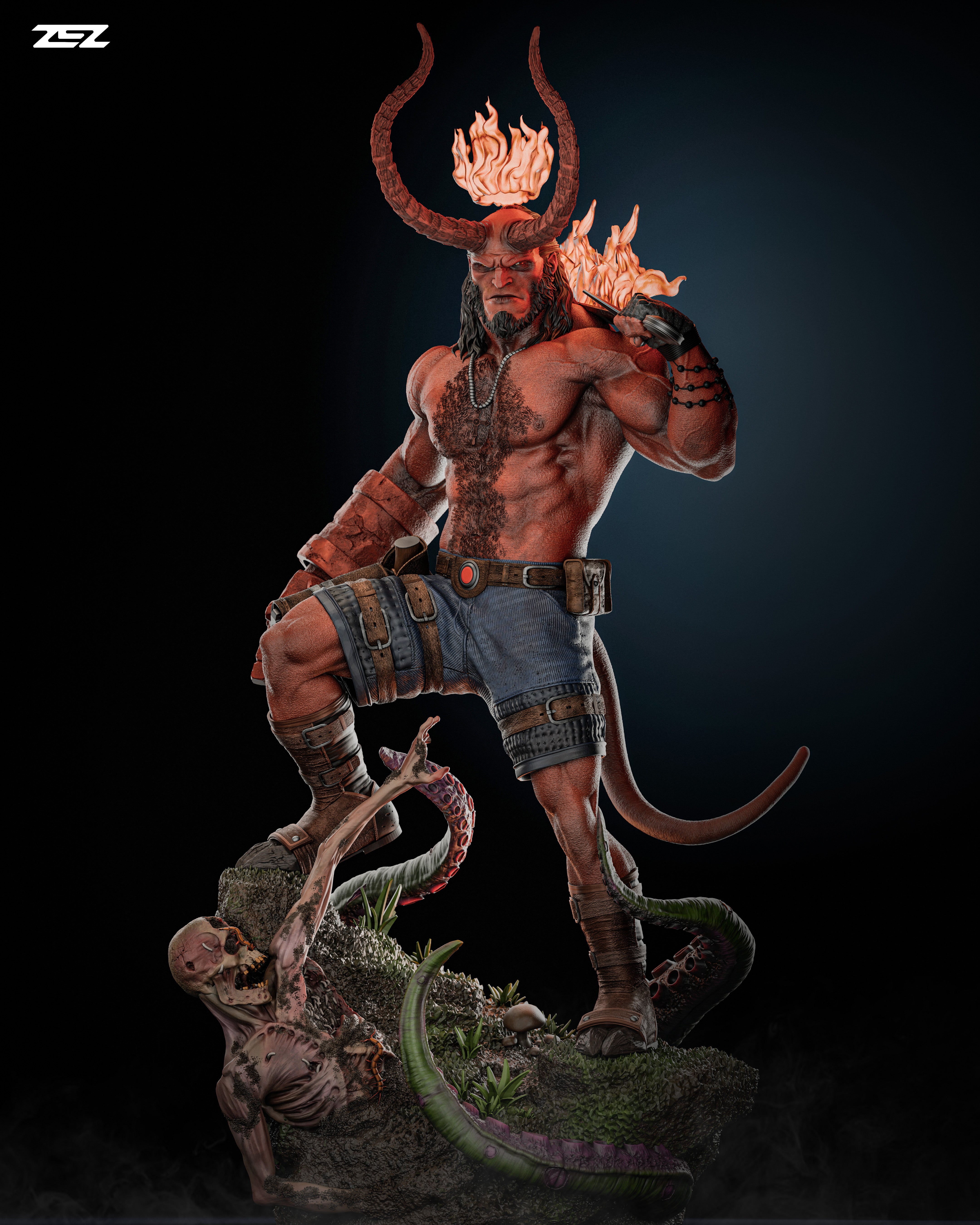 Hellboy Model Kit - Demon Protector Figure – Crimson Raven