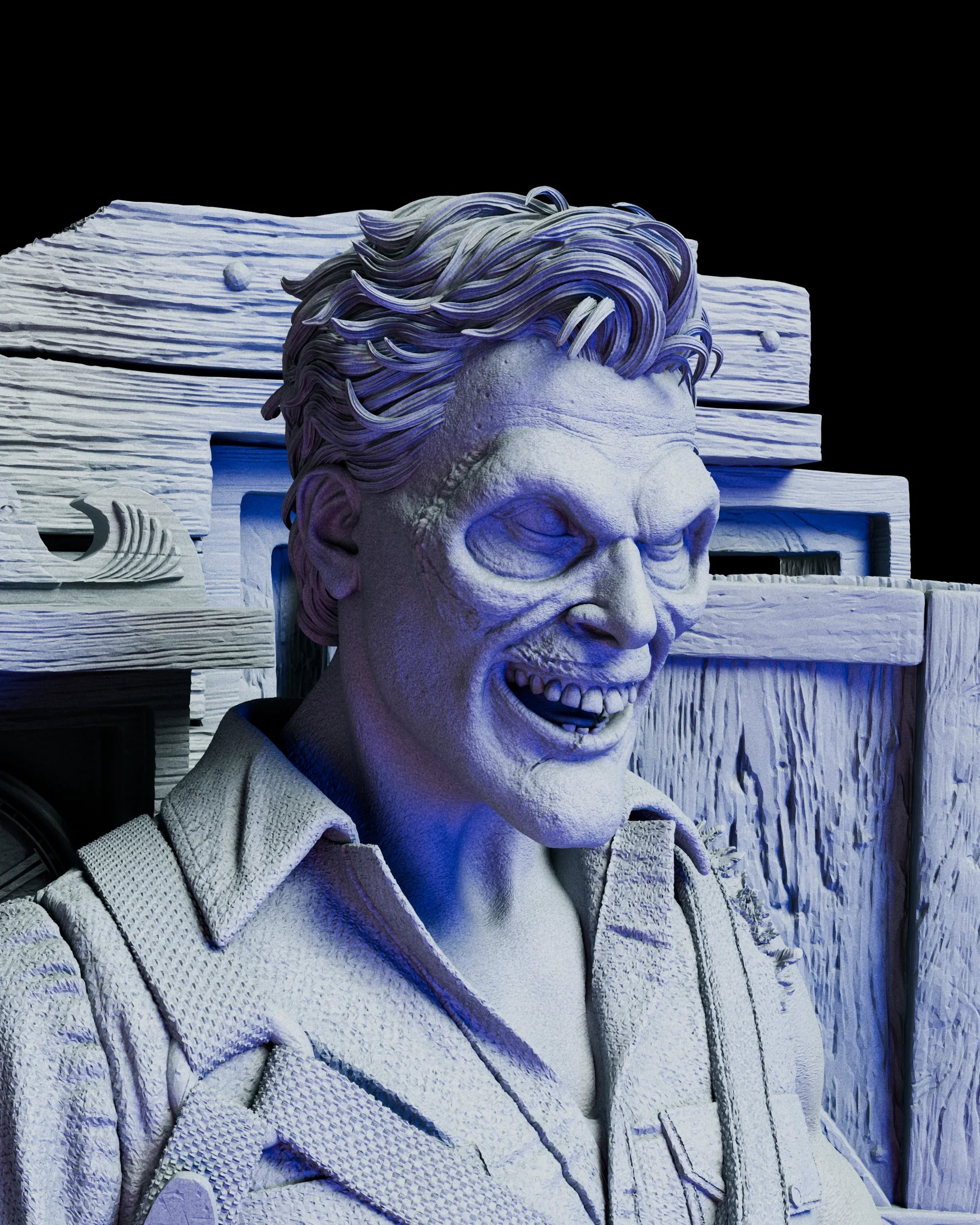 Alternate Deadite portrait of the Ash Evil Dead 2 diorama showing monstrous expression and fine sculpted detail