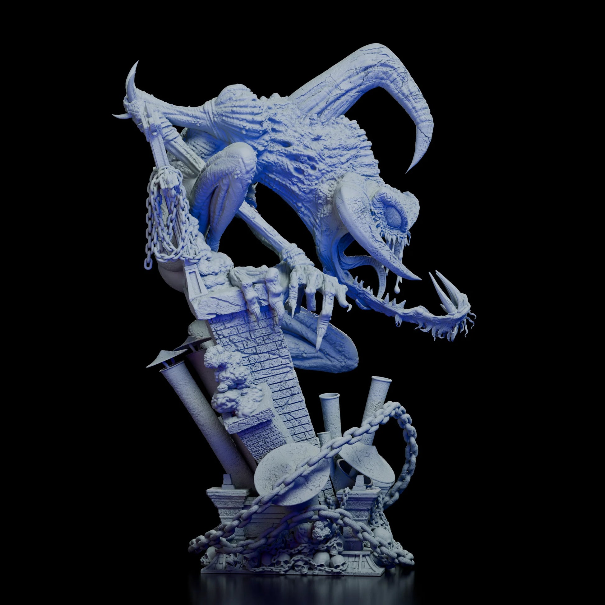 Angled view of the Violator resin kit highlighting monstrous details, horns, and claws