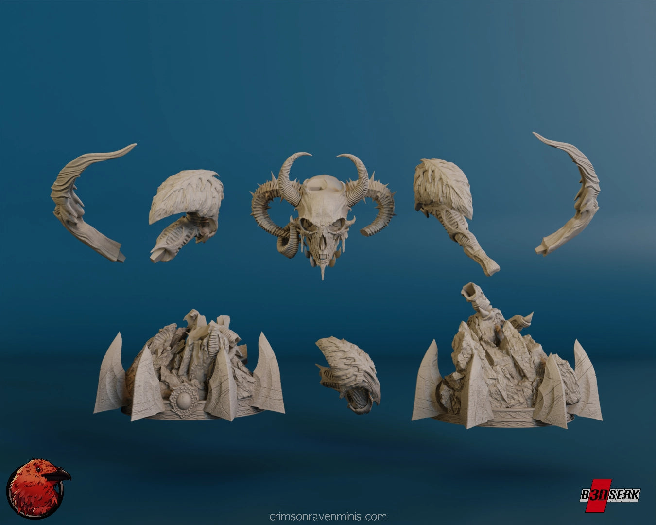 Disassembled base and accessories of the Witchblade - Sara Pezzini resin model kit, highlighting the detailed sculpting.