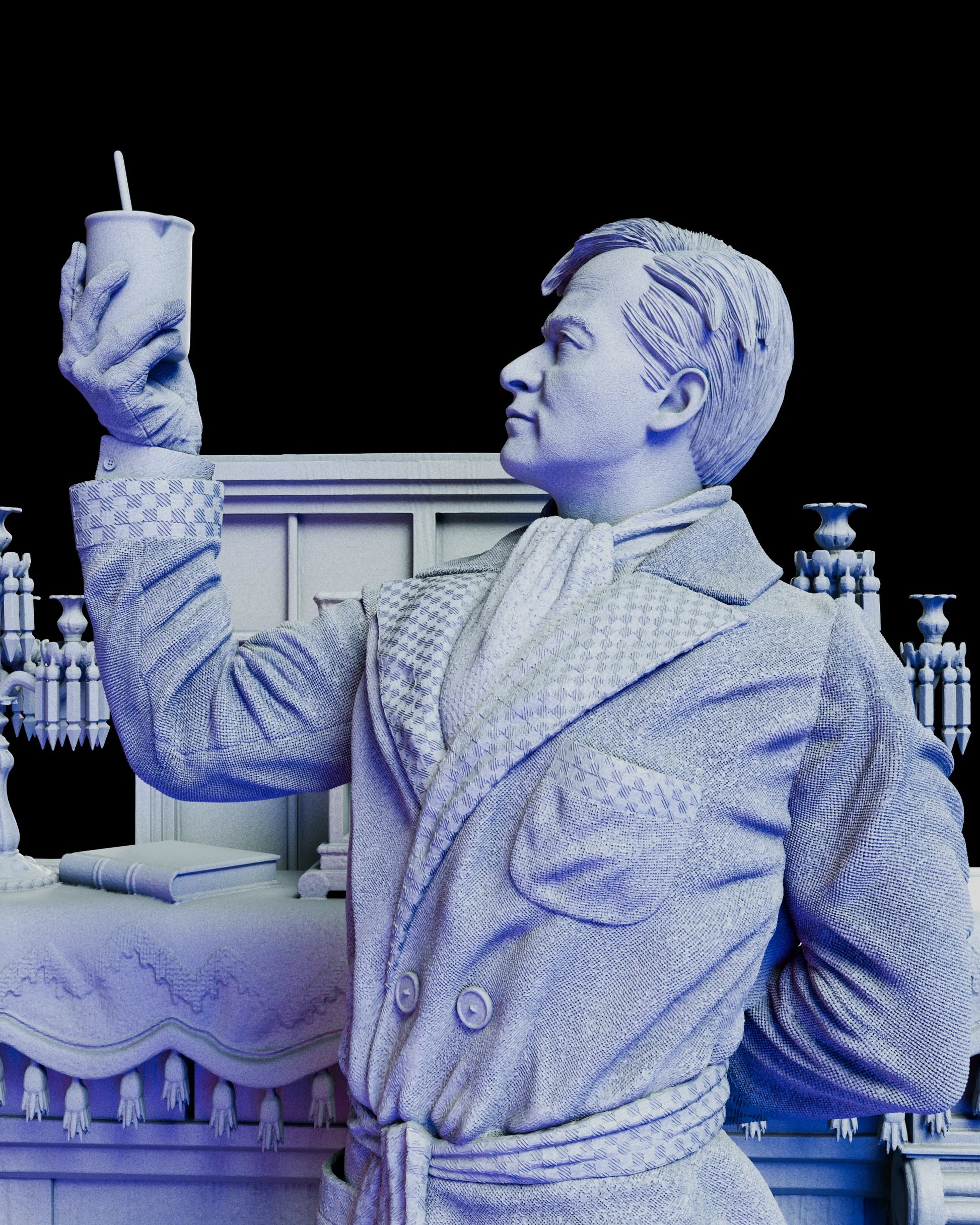 Close-up head option of The Invisible Man revealing an unbandaged face sculpt with lifelike expression