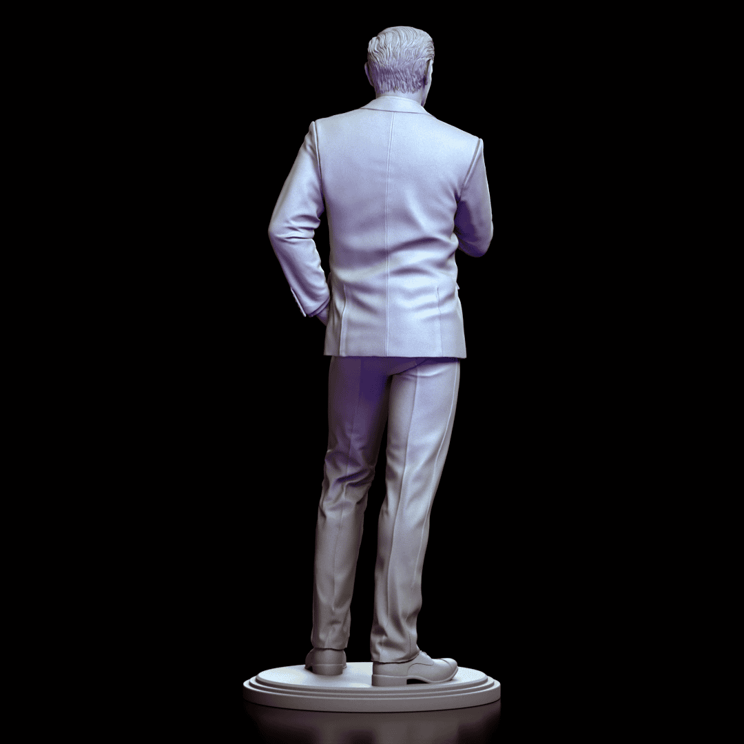 Back view of the James Bond 007 figure model kit showing detailed tailoring of the suit