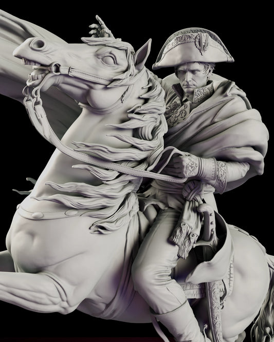 Detail of Napoleon's gloved hand gathering the reins of his rearing horse, showing the bridle, embroidered sleeve cuff, tasselled sash and sabre hilt