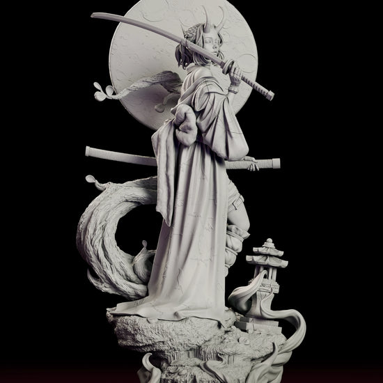 Turntable video of our Oni Demon Girl figure model kit.