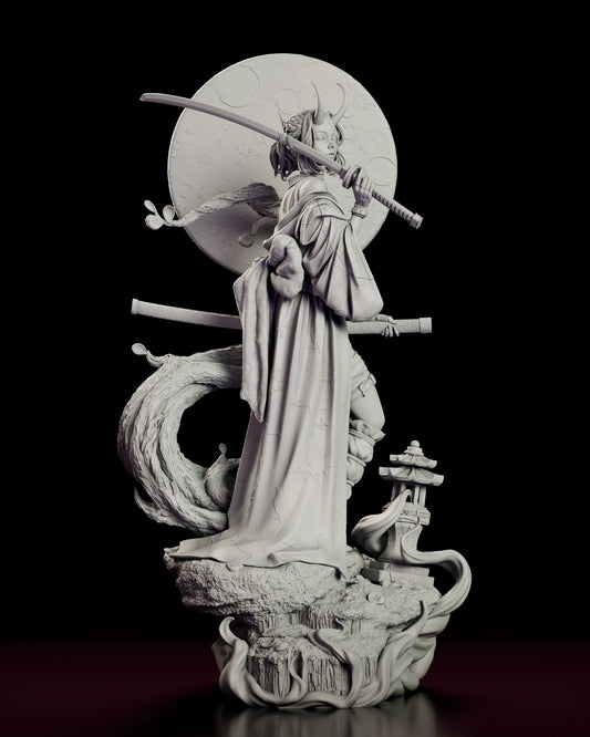 Turntable video of our Oni Demon Girl figure model kit.