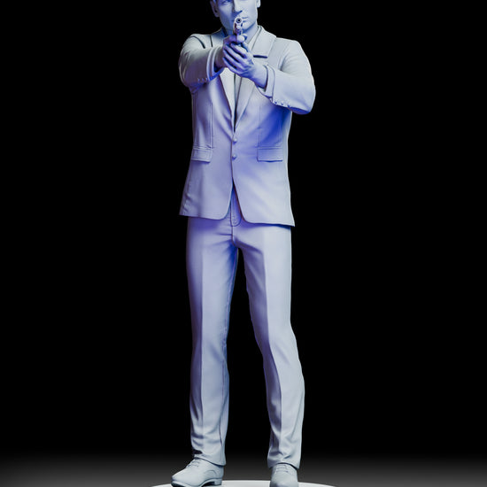 360-degree turntable rotation video of Fox Mulder X-Files figure model kit showcasing all angles and sculptural details