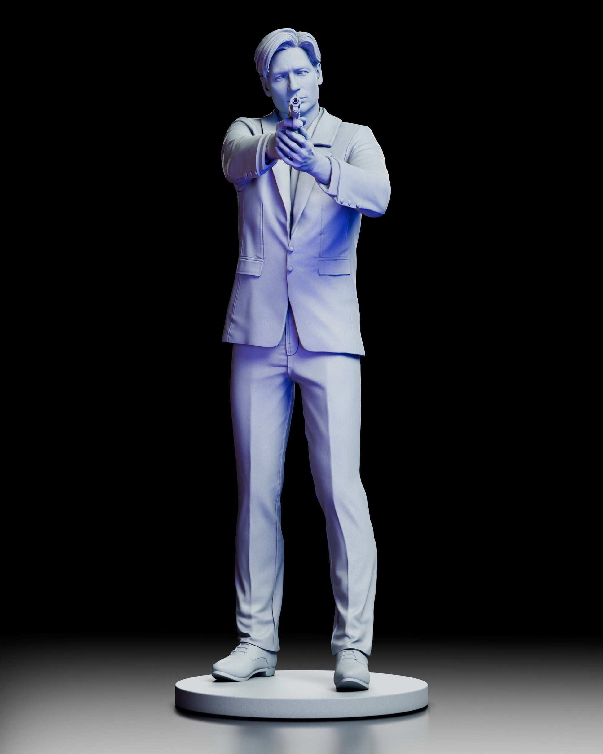 360-degree turntable rotation video of Fox Mulder X-Files figure model kit showcasing all angles and sculptural details