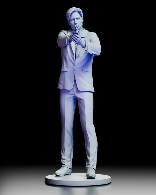 360-degree turntable rotation video of Fox Mulder X-Files figure model kit showcasing all angles and sculptural details