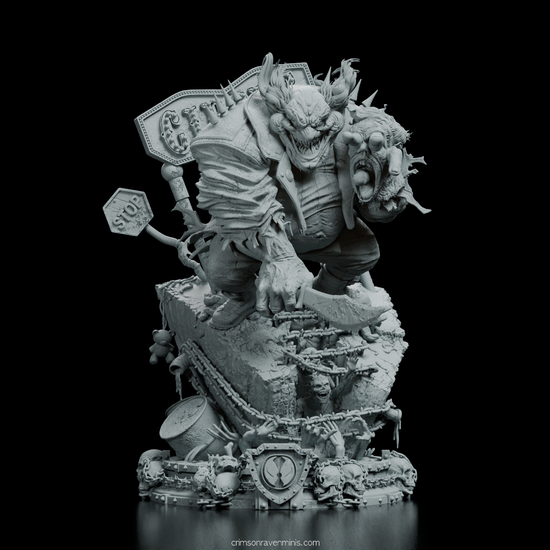 Violator Clown figure kit, depicting the character’s terrifying grin and intricate environment with skulls and signs.