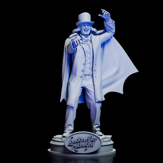The 360-degree turntable video showcases the full sculpt and iconic pose of the Professor Burke figure, emphasizing the flowing cape and intricate details of his attire.