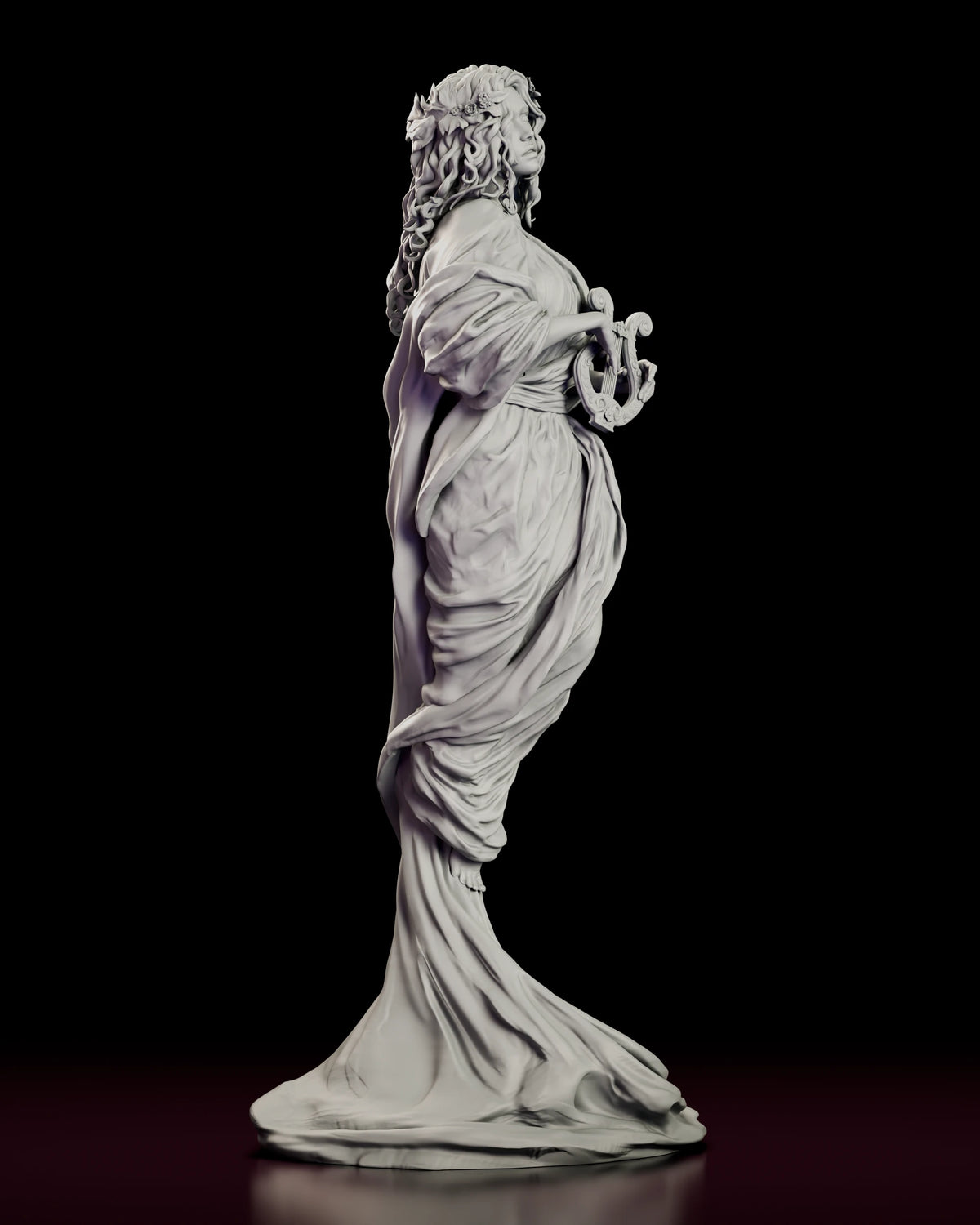 Right side view of The Eternal Muse showing the robe twisting down the figure