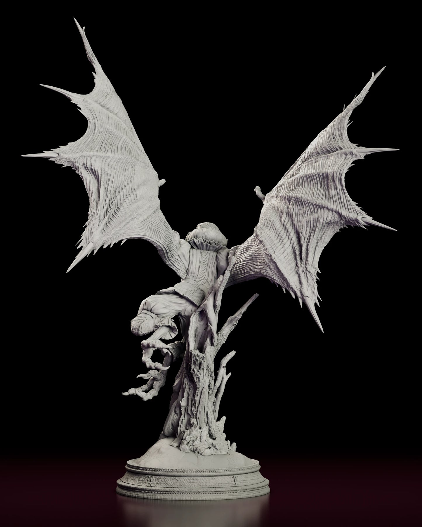 Rear view of the Winged Pennywise figure model kit showing the full wingspan and clown costume